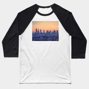 Warsaw city center at sunset, aerial landscape Baseball T-Shirt